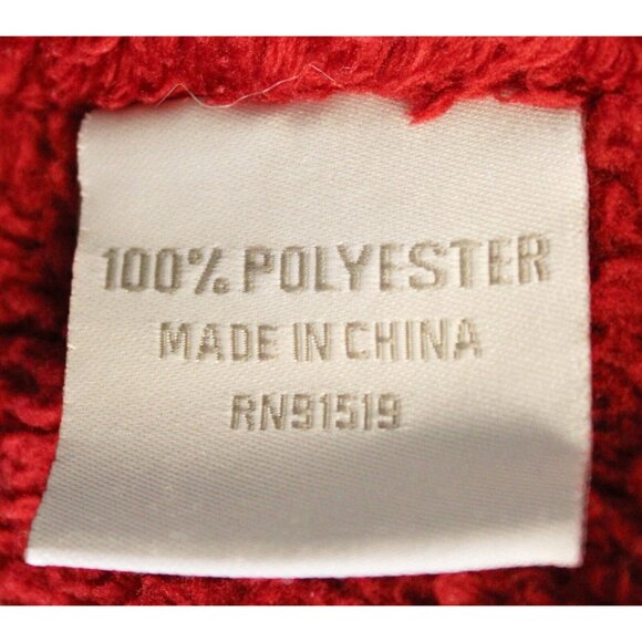 Red Sherpa Wrap Shawl Pockets Warm Winter Comfortable Long Thick Fluffy Scarf - Picture 8 of 8